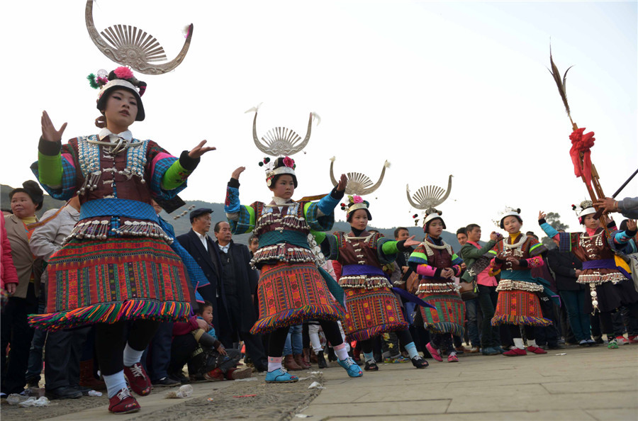 Grand Lusheng Festival celebration of Miao ethnic people in Guizhou