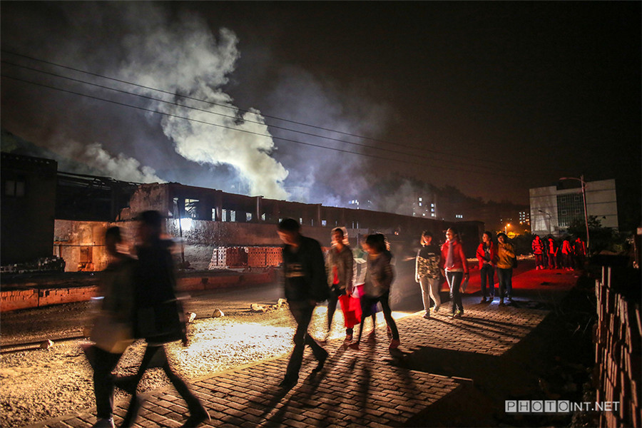 Photos capture streams of smoke