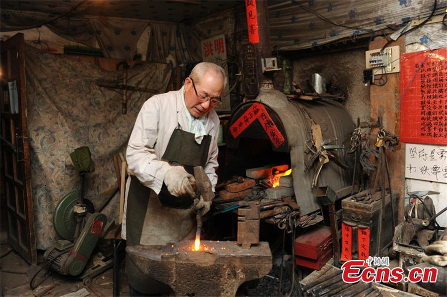 Blacksmith finds it hard to give up old occupation