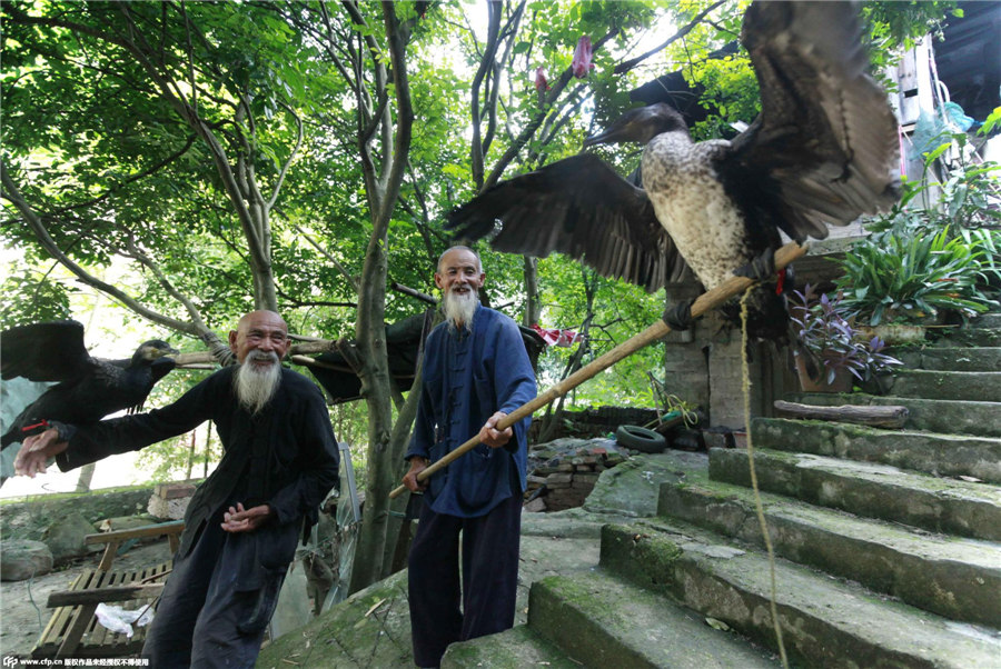 Grandfathers' model life on the Lijiang River