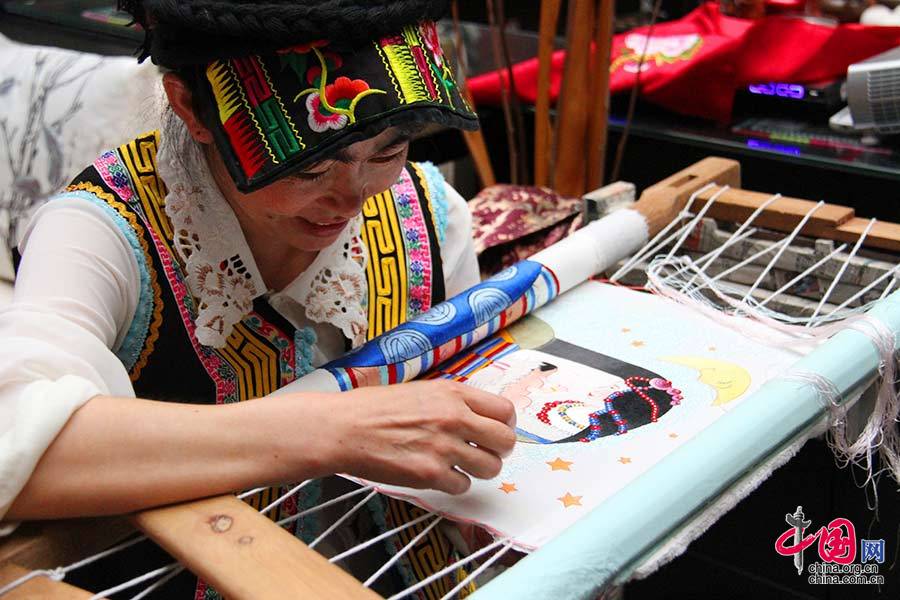 Embroidering of Qiang ethnic group in NW China