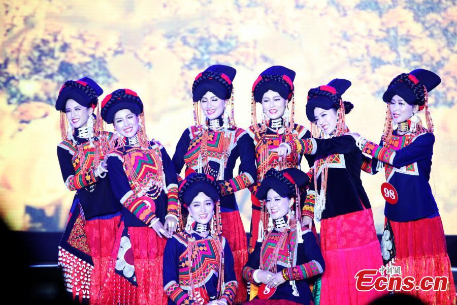 Beauty contest held during Yi people's Torch Festival