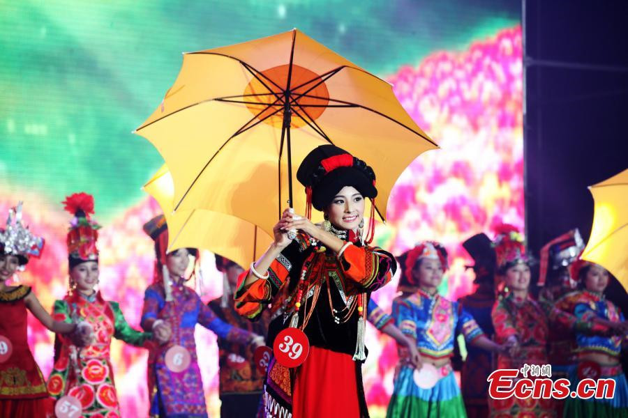 Beauty contest held during Yi people's Torch Festival