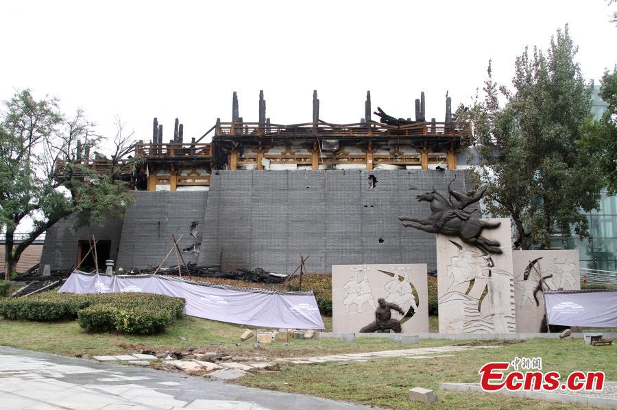 Ancient building replica destroyed by fire