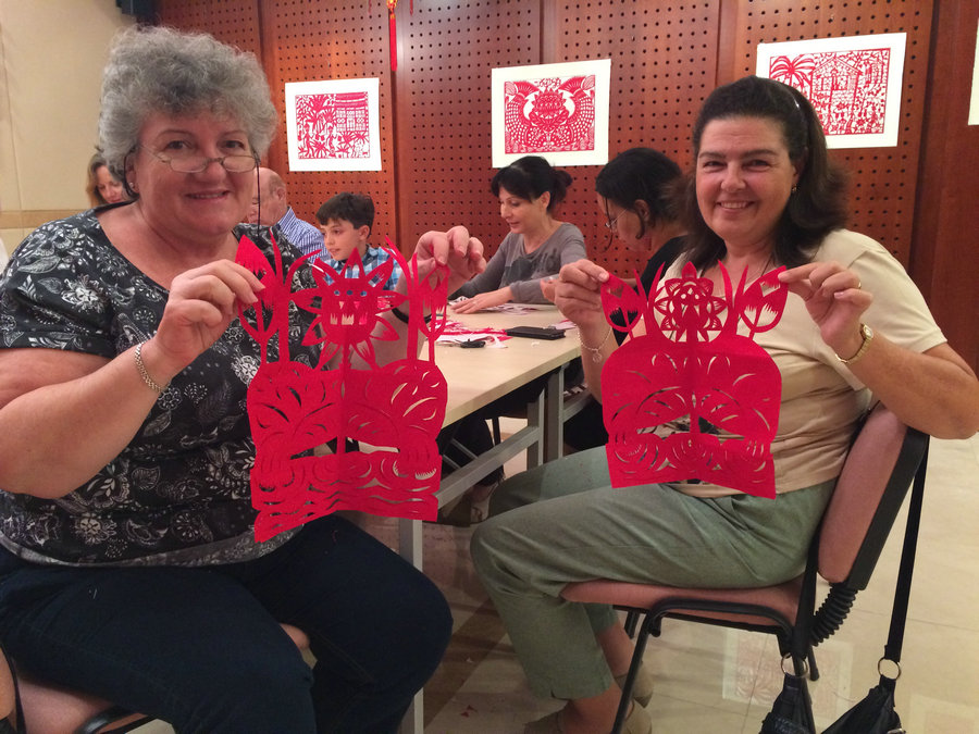 Maltese locals learn colorful art of paper-cutting