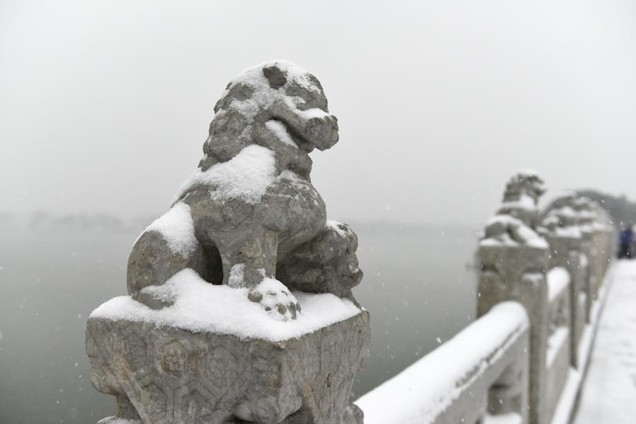 Snowfall brings beauty in Beijing winter