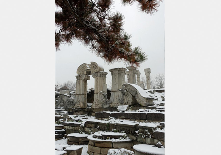 Snowfall brings beauty in Beijing winter