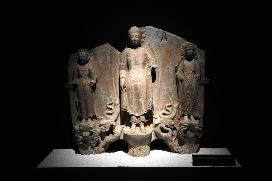 Buddhist sculptures displayed at Bao'en Temple Heritage Museum