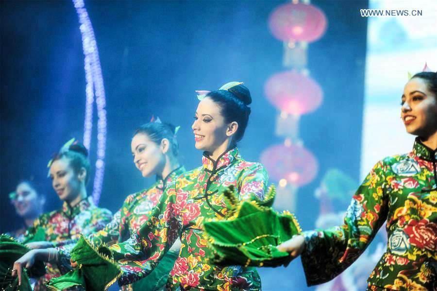 Cuban dancers perform Chinese rural folk dance in Harbin