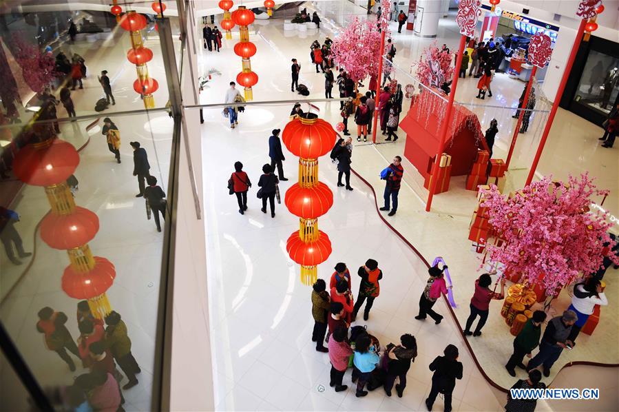 People visit indoor park to mark Chinese Lunar New Year in Harbin