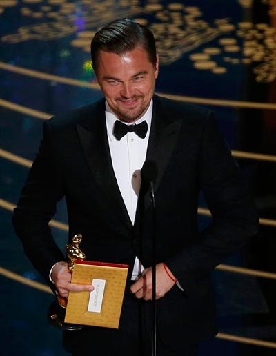 Leonardo DiCaprio wins best actor Oscar for 'The Revenant'