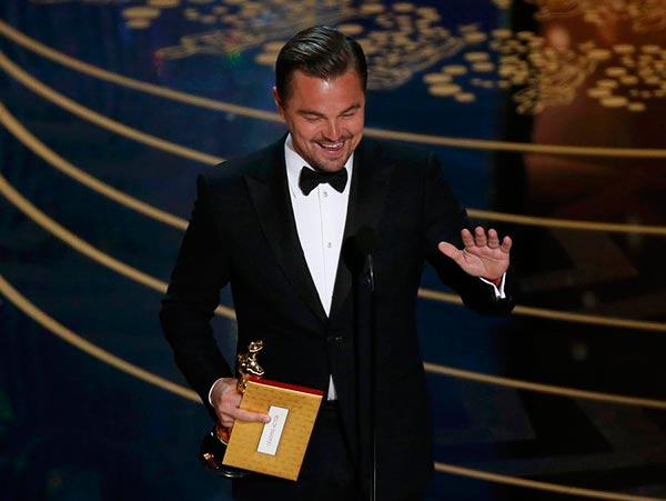 Leonardo DiCaprio wins best actor Oscar for 'The Revenant'