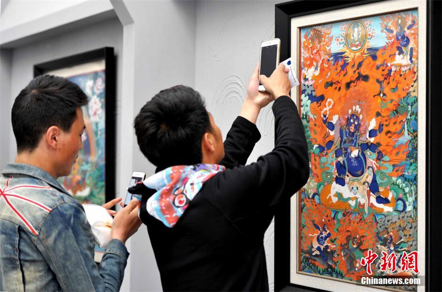 Exhibition of Tibetan Thangka painting held in Lhasa