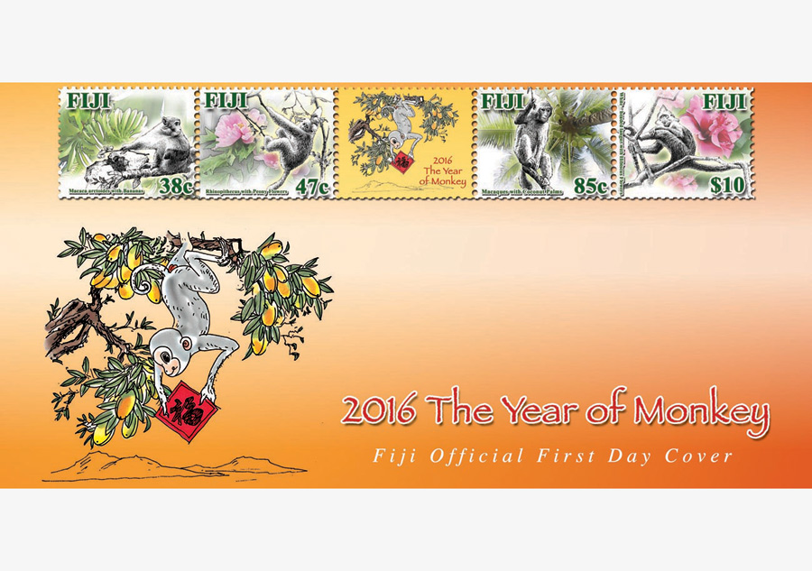 Fiji launches monkey-themed stamps to mark Chinese New Year