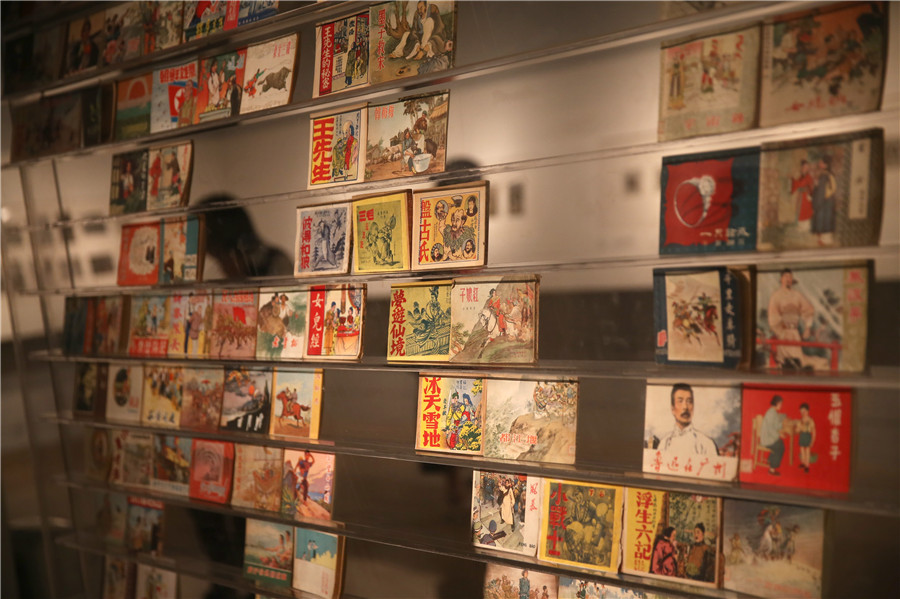 Chinese comic books displayed at the National Museum of China