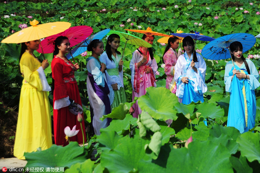 Females in qipao warm up the summer