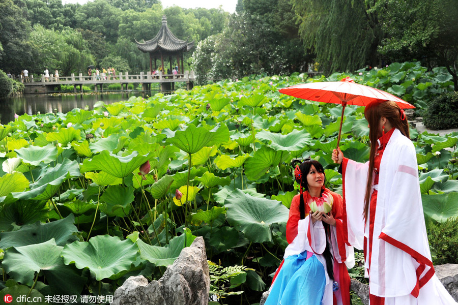 Females in qipao warm up the summer