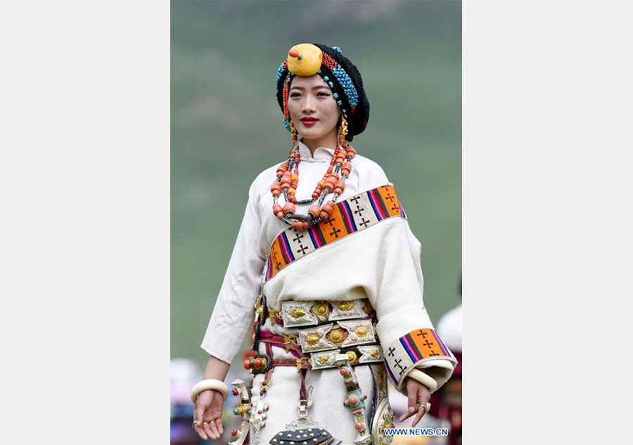 Traditional Tibetan costumes presented during fashion show