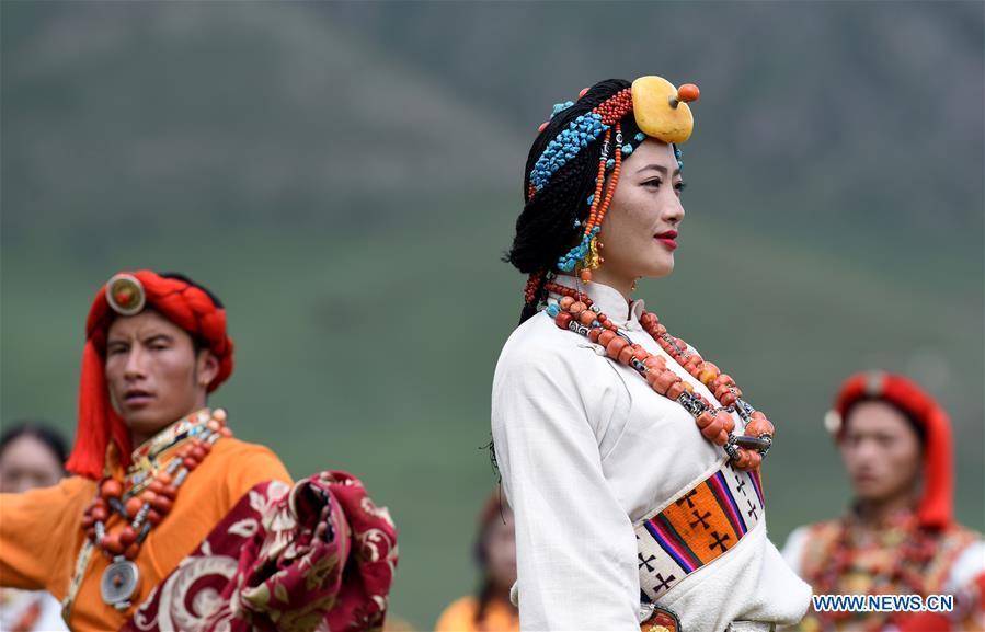 Traditional Tibetan costumes presented during fashion show