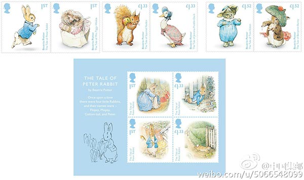 Beatrix Potter remembered in set of British postage stamps
