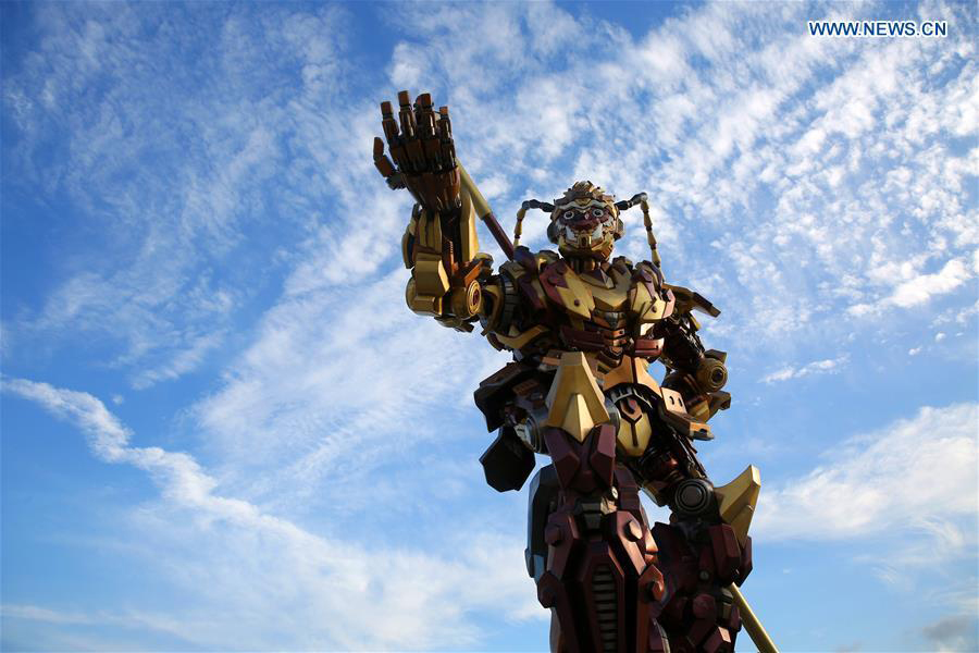 Monkey King-shaped transformer displayed in E China