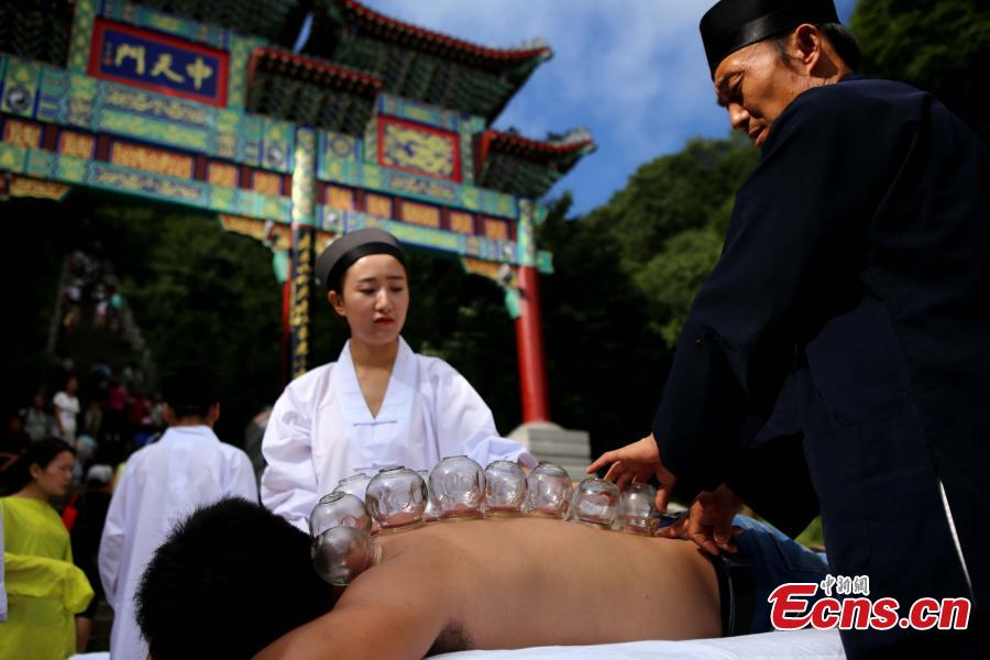 Free cupping therapy at Taoist mountain