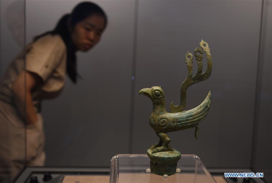 Cultural relics displayed at exhibition in C China's Hunan