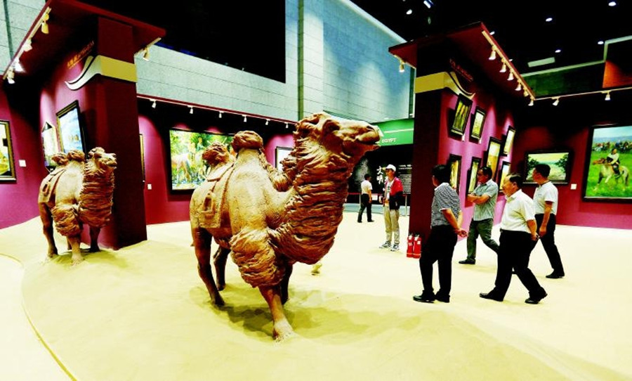 A glimpse of exhibition hall of Dunhuang Cultural Expo