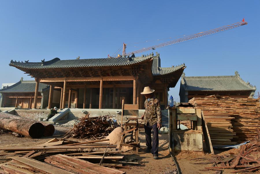 Ancient temple under restoration in Taiyuan