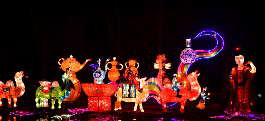 Lanterns lit up to celebrate Spring Festival