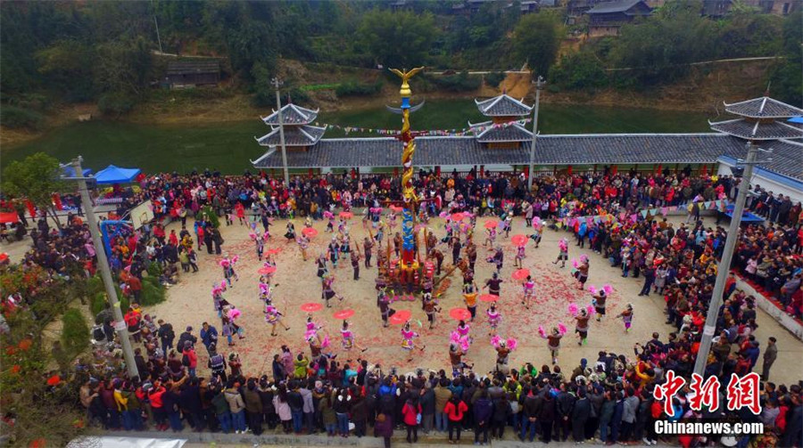 Miao people celebrate Manggao festival in S China