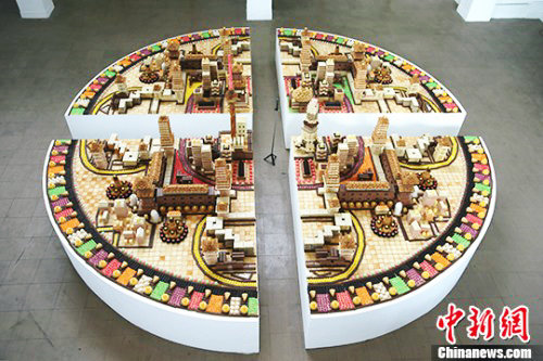 Chinese artist builds 'biscuit city' in Nepal