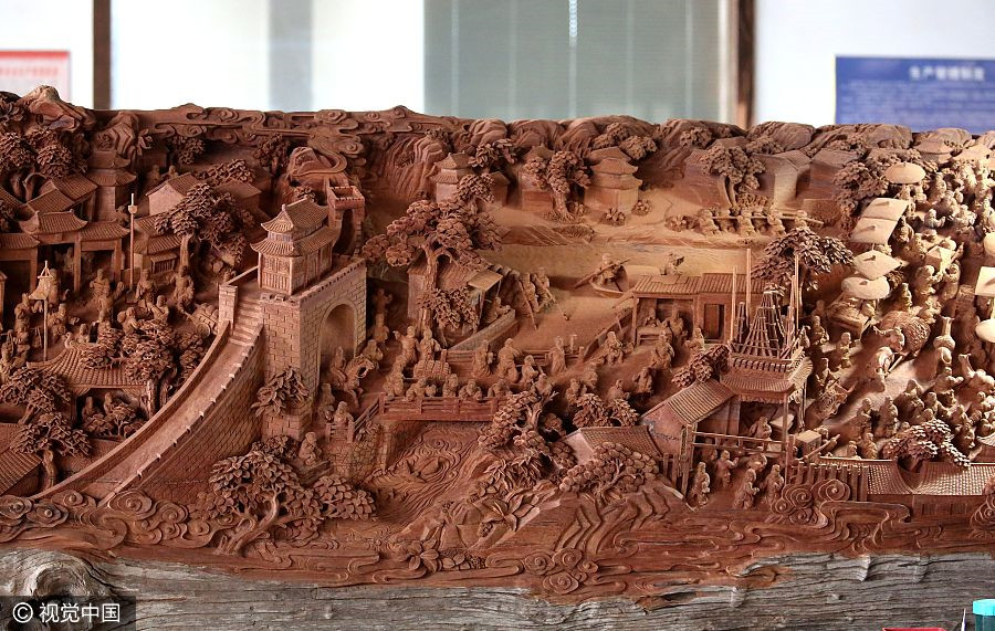 Replica of ancient masterpiece carved from 18-meter redwood