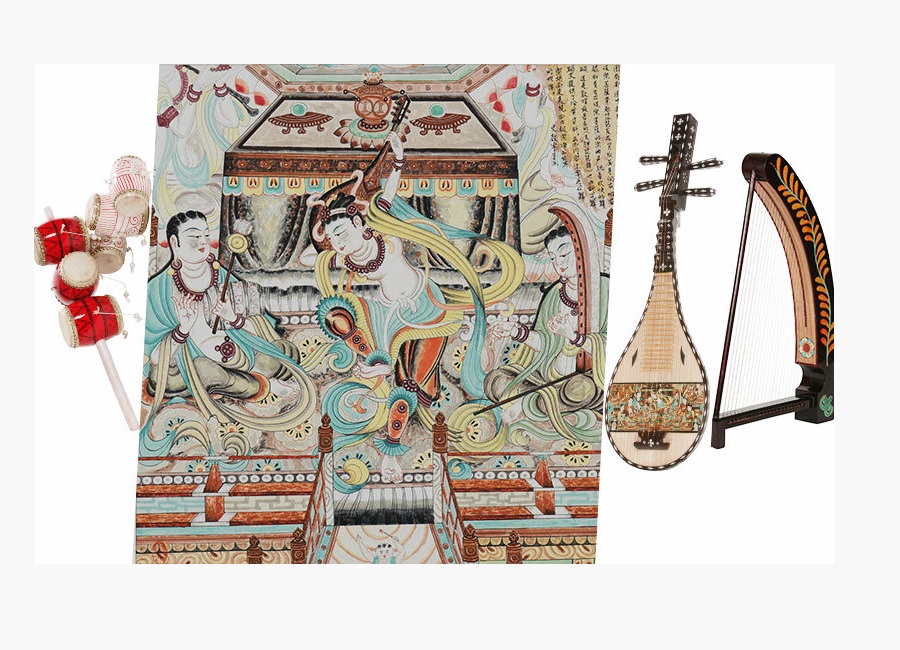 Music from heaven: Instruments in Dunhuang frescoes go on show in Beijing