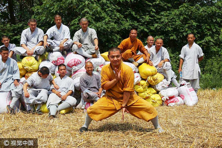 Shaolin monks get joy from harvest