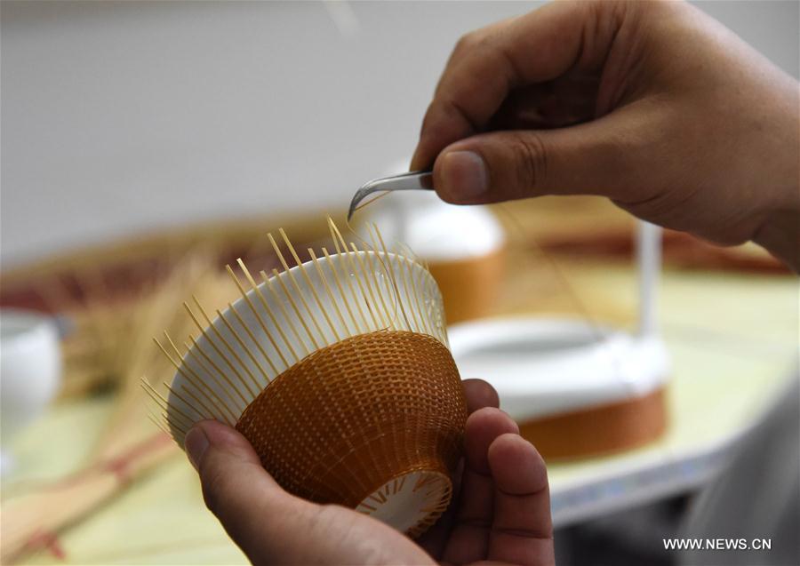 Workshop of unburned earthenwares in China's Jingdezhen