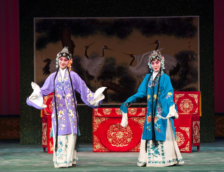 Actors perform traditional local opera 'Sixian' in Hebei