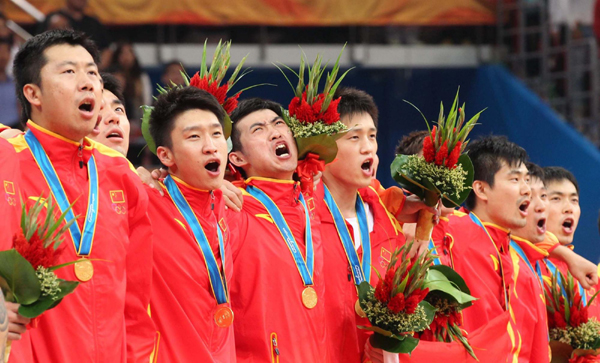 中国男篮战胜韩国夺冠 王治郅亚运完美谢幕