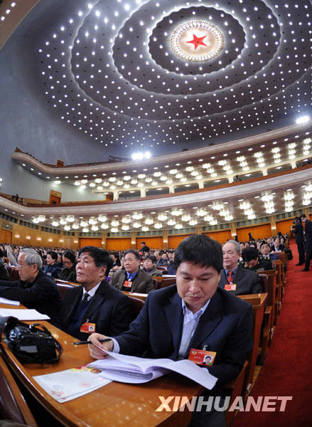 全国政协十一届三次会议举行第二次全体会议
