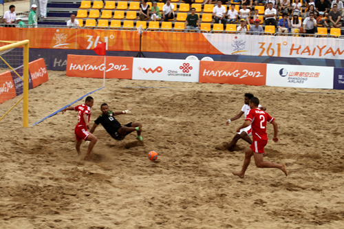 亚洲沙滩运动会比赛项目紧张进行 中国运动员