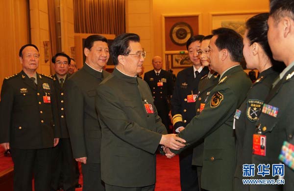 胡锦涛出席解放军代表团全体会议
