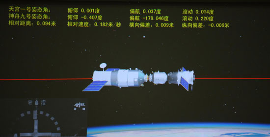 神舟九号与天宫一号手控交会对接[组图]