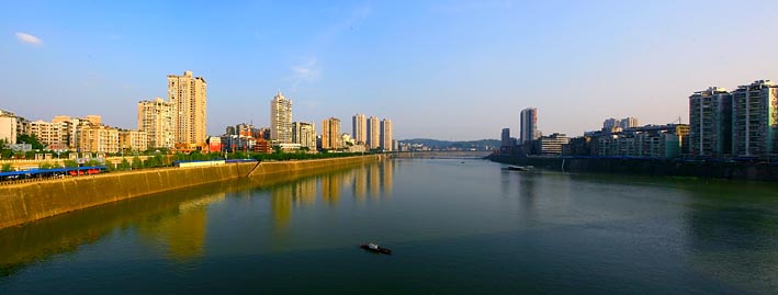 内江城市建设新景(沱江沿岸景观)