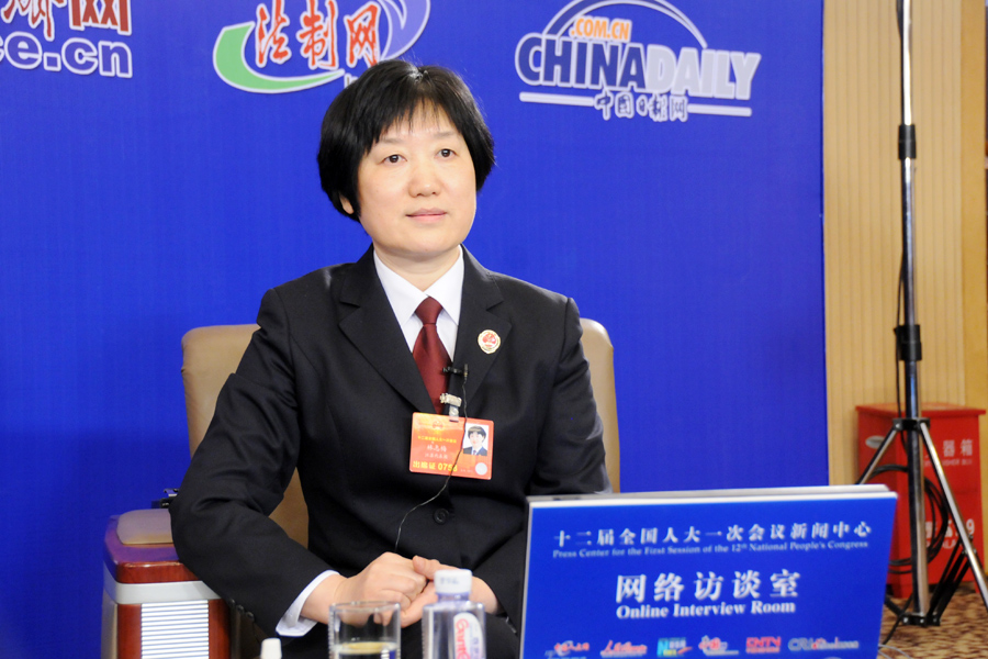 林志梅在访谈现场