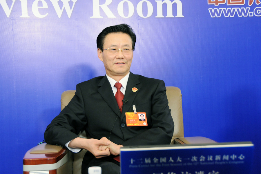 杨克勤在访谈现场