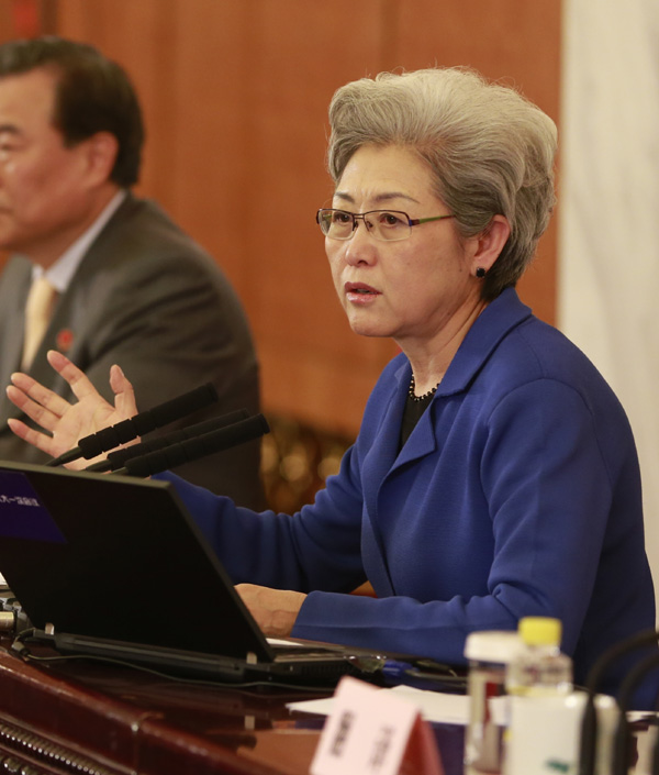 大会发言人傅莹回答记者提问