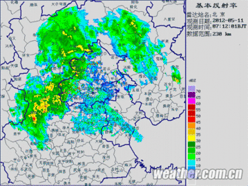 北京雷达图北京市气象台6时发布短时预报:今天白天小到中雨转阴,南风