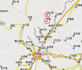 北川县城新址初步选定安县安昌镇(图)
