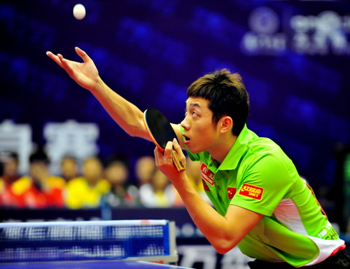 乒乓球--第51届世乒赛中国男乒热身赛在厦门开