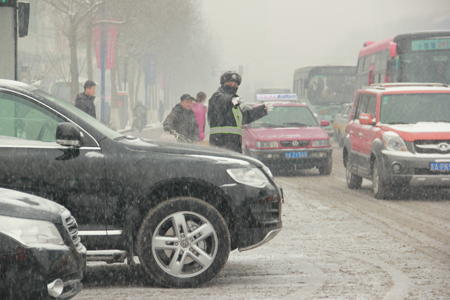 长春迎来2012年第一场大雪